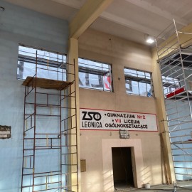 powiększ zdjęcie: Przebudowa sali gimnastycznej dla ZPS przebiega zgodnie z planem