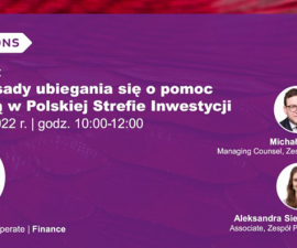 powiększ zdjęcie: Zapraszamy na webinarium dotyczące ubiegania się o pomoc publiczną