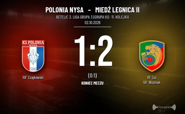 [PIŁKA NOŻNA] Polonia Nysa – Miedź Legnica II 1:2. Wyjazdowa wygrana w Betclic 3. Liga Grupa 3 (Grupa III)
