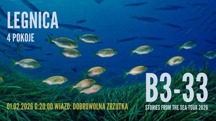 Grafika promocyjna wydarzenia Koncert B3-33 w Legnicy — 1 lutego w 4Pokoje