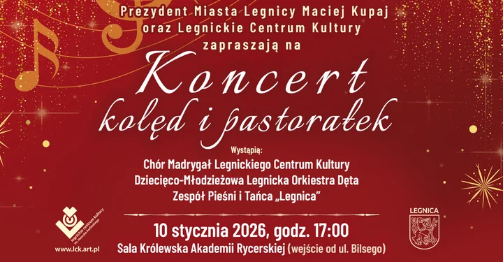 Grafika promocyjna wydarzenia Koncert kolęd i pastorałek — ZPiT Legnica, DMLOD i Chór Madrygał