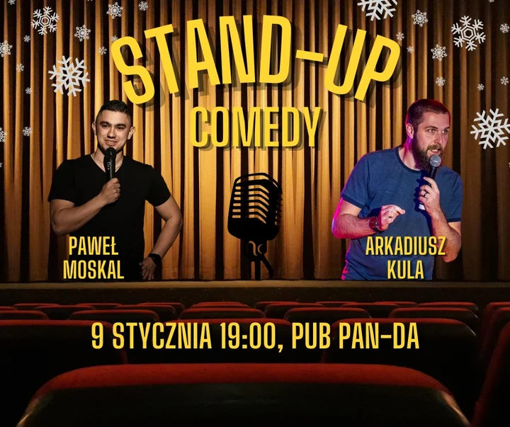 Grafika promocyjna wydarzenia Stand-Up Open Mic Legnica — otwieramy 2026 w Pubie PAN - DA