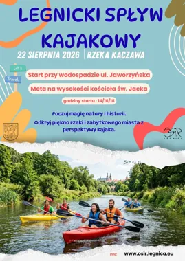 Grafika promocyjna wydarzenia Legnicki Spływ Kajakowy