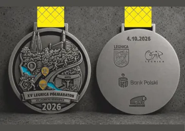 Grafika promocyjna wydarzenia XV Legnicki Półmaraton i VII Legnicka Dziesiątka