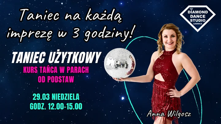 Grafika promocyjna wydarzenia Warsztaty Tańca Użytkowego w parach od podstaw — Legnica