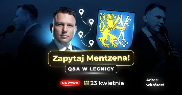 Grafika promocyjna wydarzenia Zapytaj Mentzena: Q&A w Legnicy