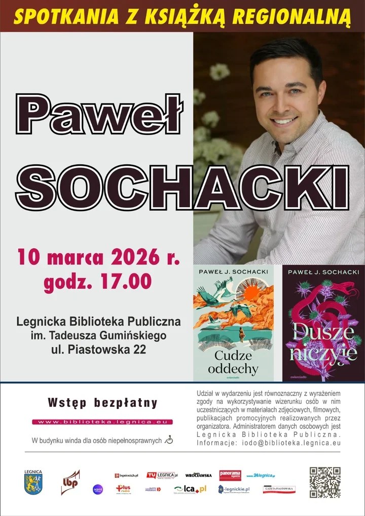 Autor nominowany do Książki Roku 2024 przyjedzie do Legnicy - Spotkanie z Pawłem J. Sochackim w bibliotece