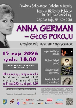 Anna German wraca do Legnicy - koncert w bibliotece z darmowym wejściem