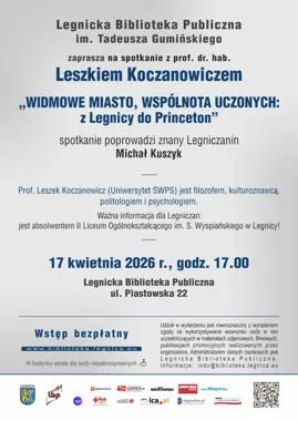 Legnicka opowieść z Princeton - prof. Koczanowicz wraca do miasta myśli