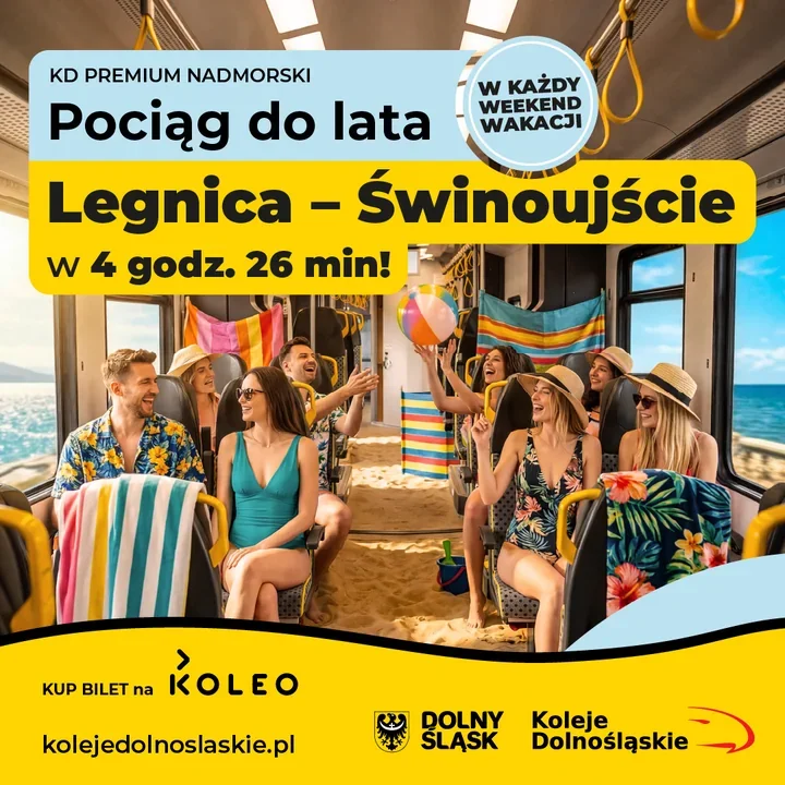 Legnica znów jedzie nad morze - wakacyjny pociąg wraca na tory