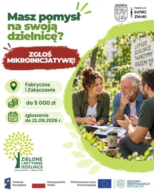 Do 5 tysięcy złotych na pomysły mieszkańców Zakaczawia i Fabrycznej