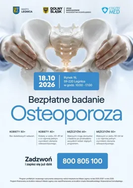 Bezpłatne badania osteoporozy w Legnicy. Liczba miejsc jest ograniczona