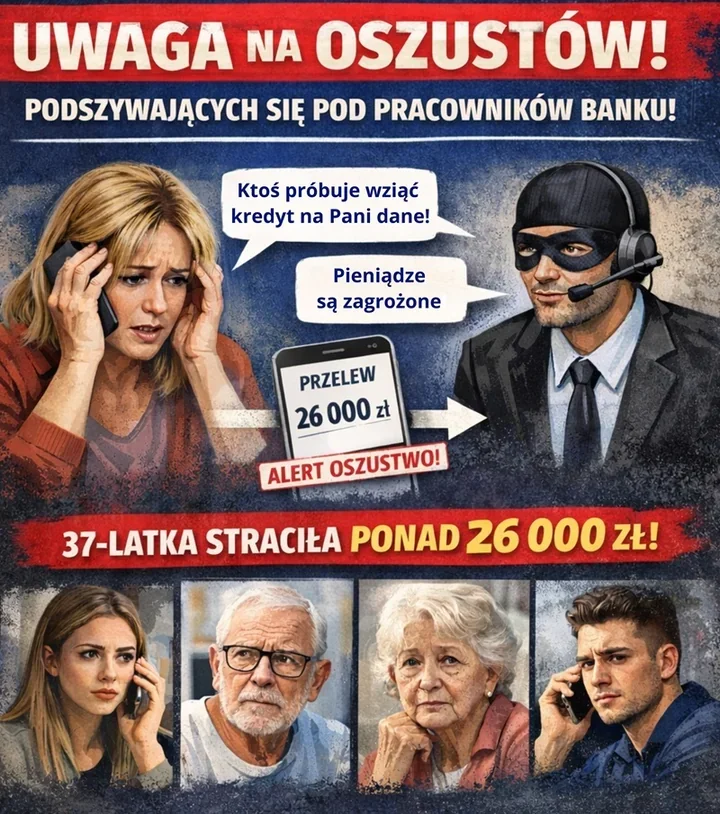 37-latka przelała ponad 26 tys. zł - dzwonili jak pracownik banku