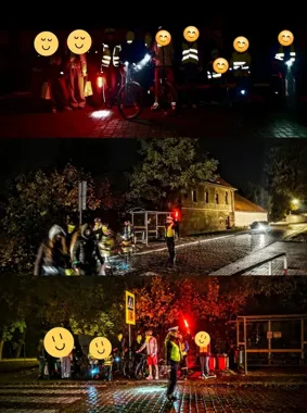 Po zmroku sprawdzili widoczność. Policjantka z Legnicy uczyła dzieci o odblaskach