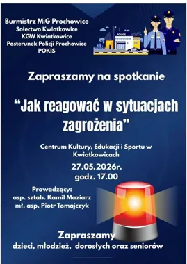 W Kwiatkowicach mieszkańcy usłyszą, jak reagować w sytuacji zagrożenia