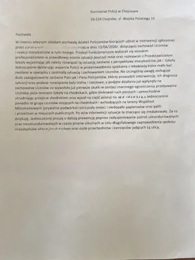 Po tej interwencji w Chojnowie młodzież odpuściła, policja dostała podziękowania