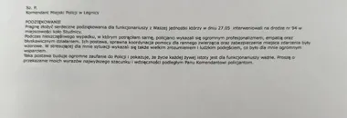 Po potrąceniu sarny na DK94 policjanci z Legnicy dostali wyjątkowe podziękowania