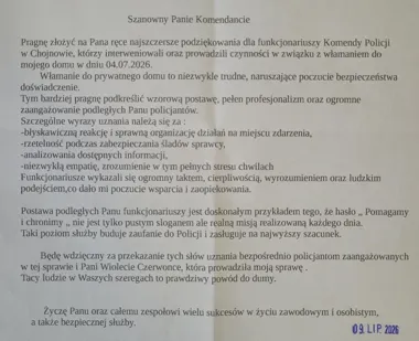 Po włamaniu do domu w Chojnowie policjanci dostali mocne podziękowania