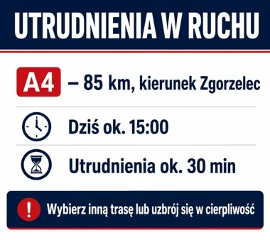 Krótka blokada na A4. Policja zapowiada utrudnienia w kierunku Zgorzelca