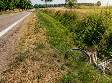 Rower przy drodze nie zatrzymał kierowców - w rowie leżał mężczyzna