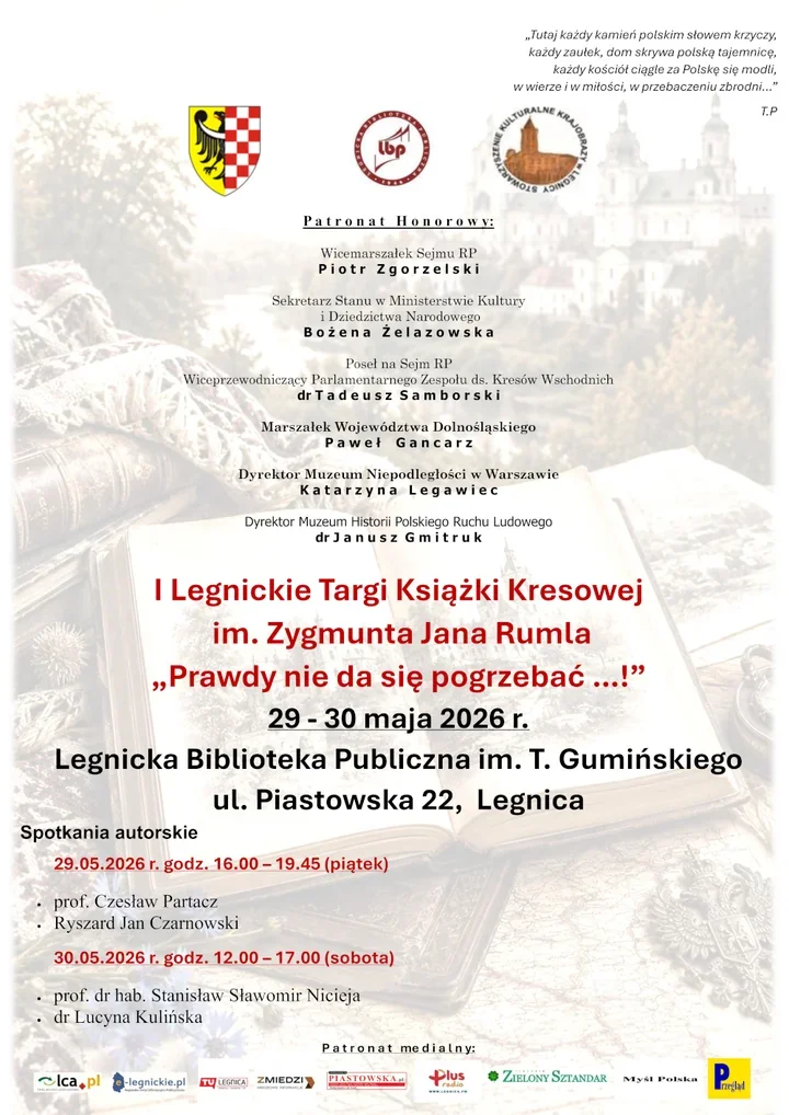 Kresowa literatura wraca do Legnicy. Targi połączą autorów i pasjonatów historii